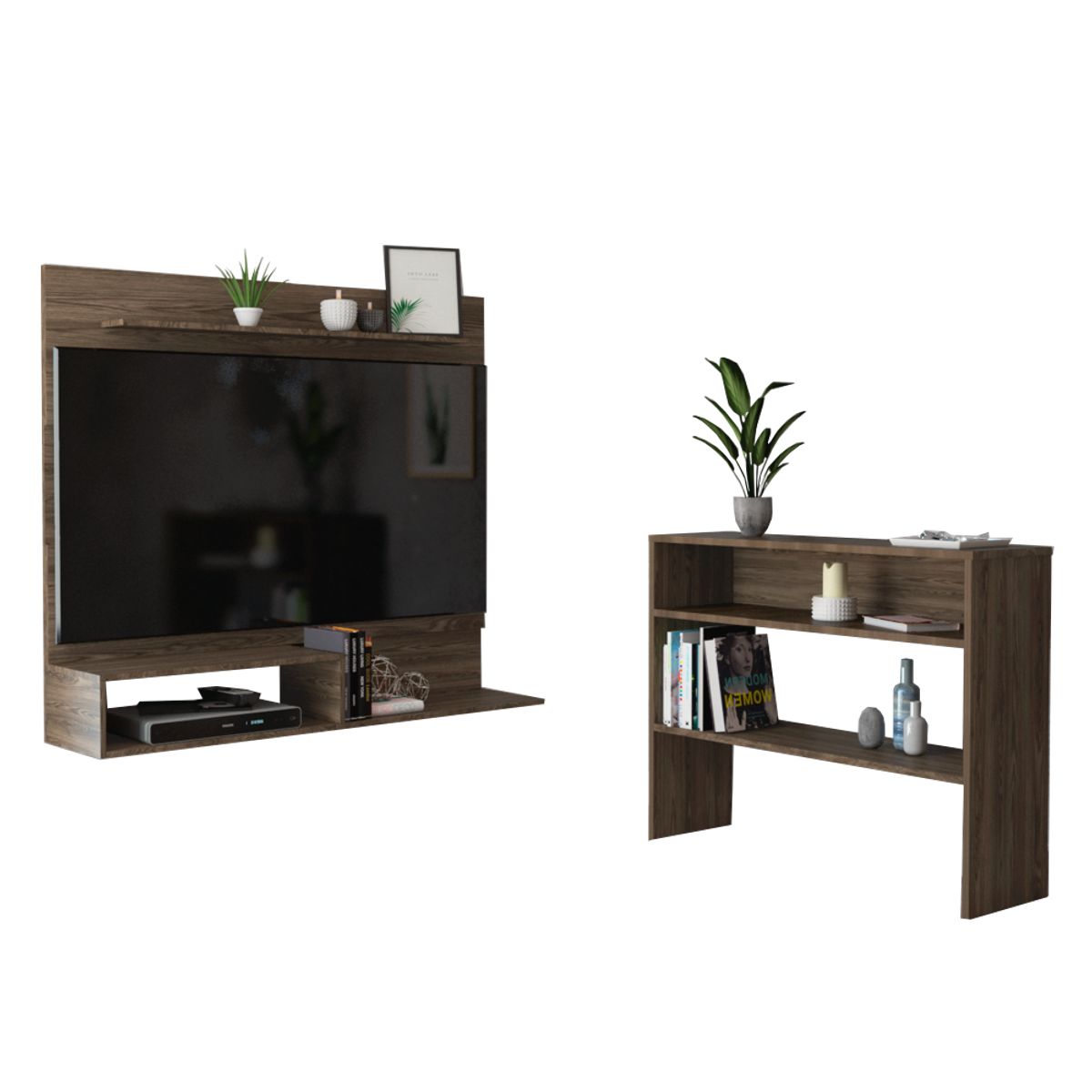 TUHOME - Combo Panel Tv 55 + Arrimo Beijing Coñac