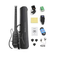 GENERICO - Guitarra Eléctrica de Viaje Donner® HUSH X PRO BLACK