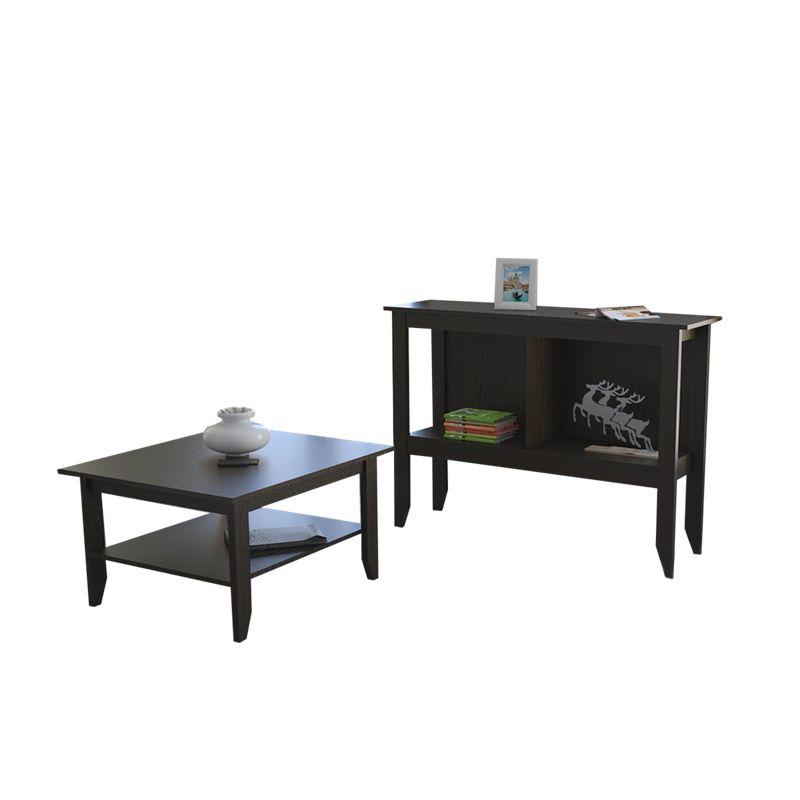 TUHOME - Combo Mesa De Centro + Arrimo Essential Wengue