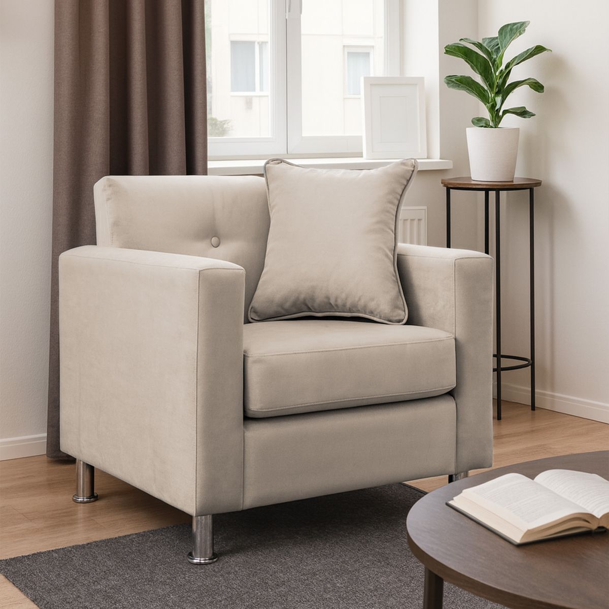 MBC - Sofá 1 Cuerpo New Mallorca Felpa Beige