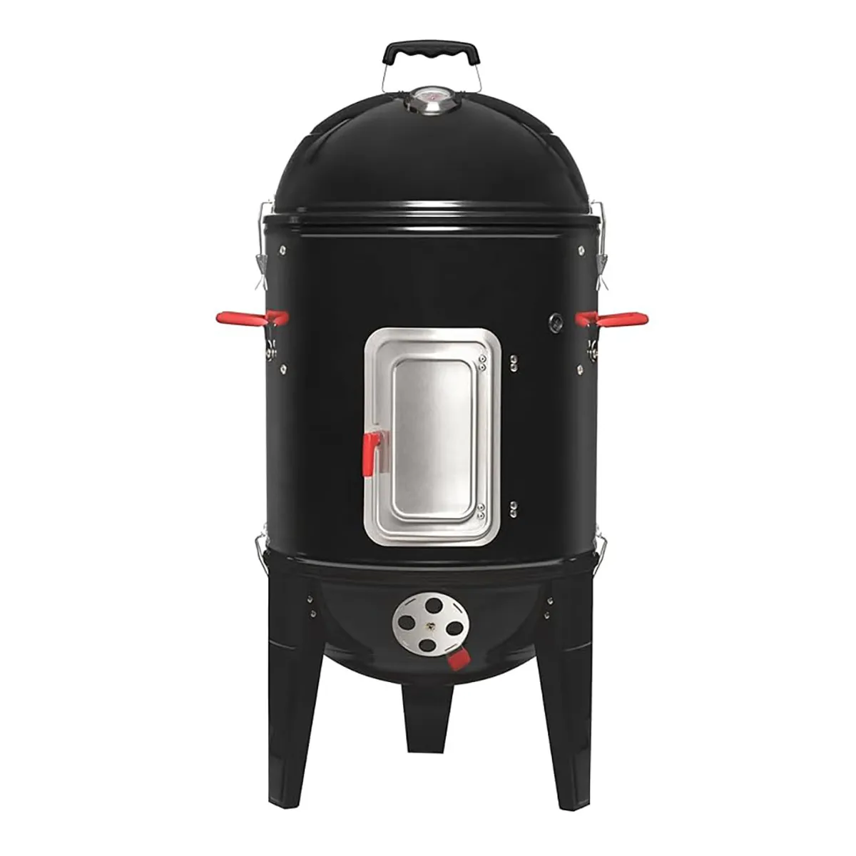 GENERICO - Ahumador y parrilla a Carbón 3 en 1  - 44 cm + 1 caja de Chip#4 Roble