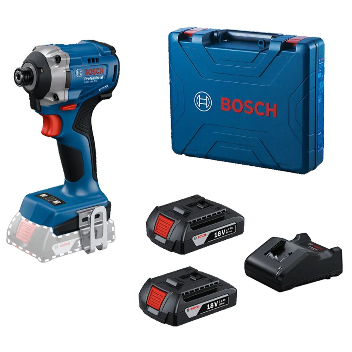 BOSCH - Atornillador De Impacto Bosch Gdr 18v-215 215nm 2bat + maletín