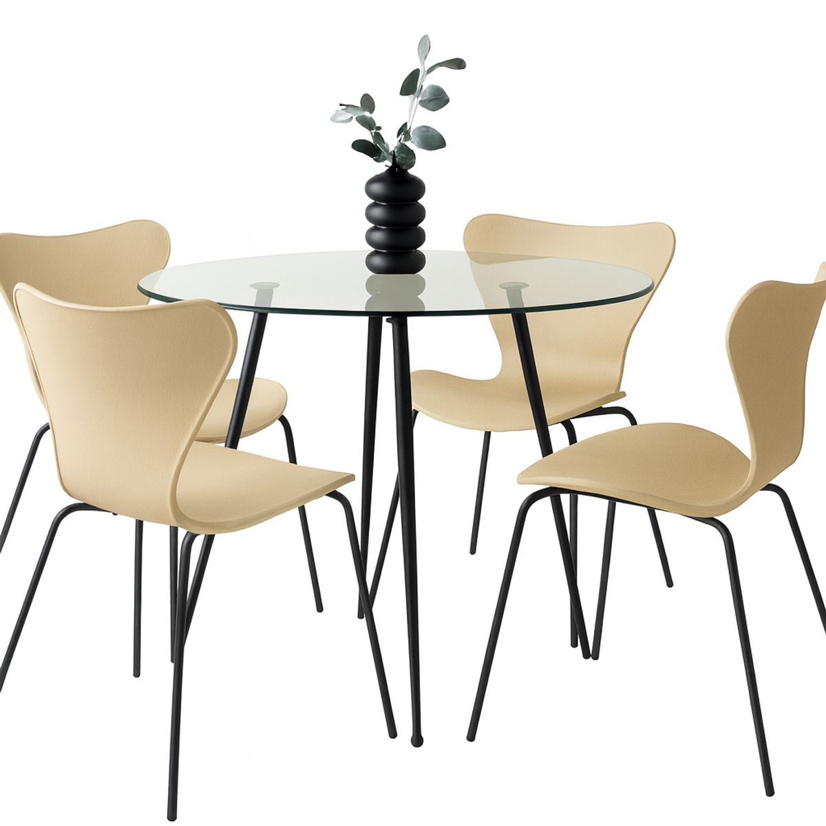 HABITA2 CHILE - Comedor JLove PP Black Minimalista 80cm