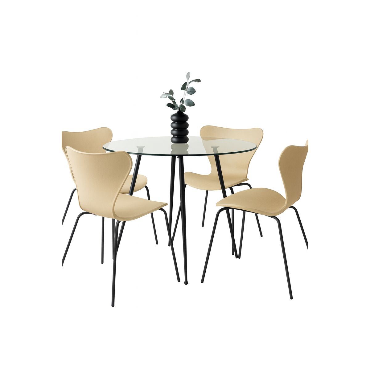 HABITA2 CHILE - Comedor JLove PP Black Minimalista 80cm