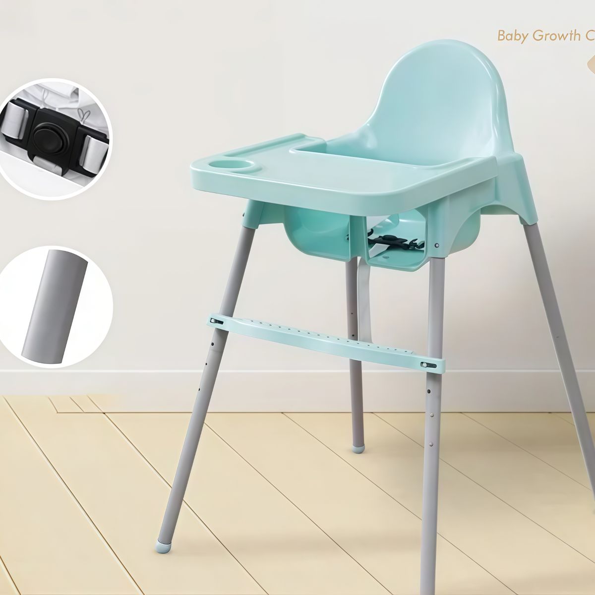 OASIS - Silla De Comer Bebé 2 En 1 Modelo Básico Barato Azul