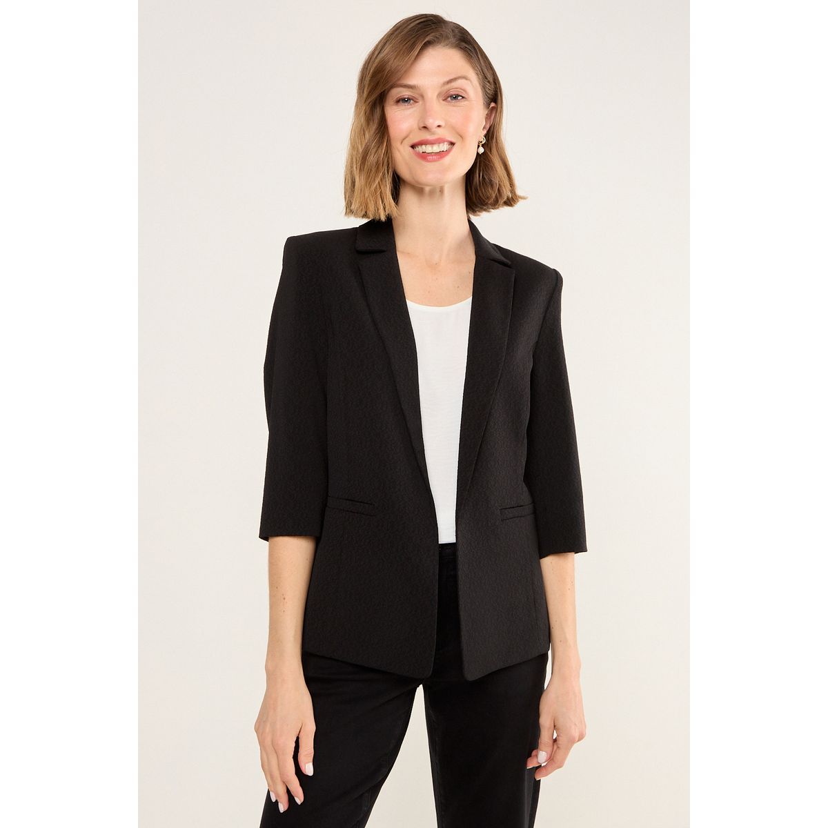 MA GRIFFE - Blazer Liso Mujer Negro Magriffe