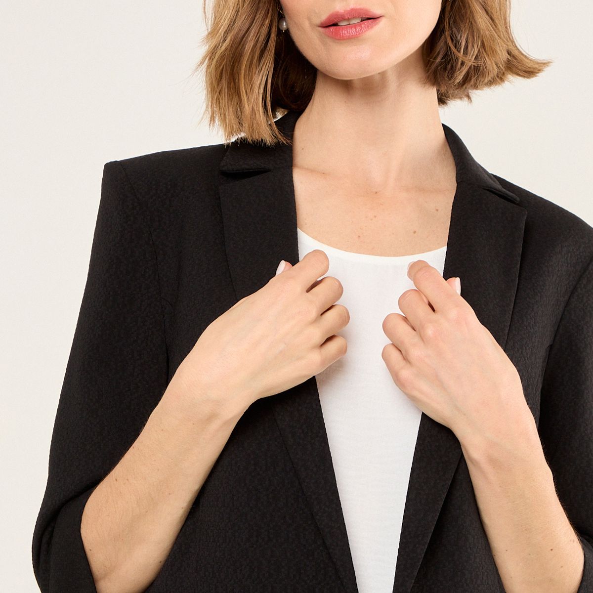 MA GRIFFE - Blazer Liso Mujer Negro Magriffe
