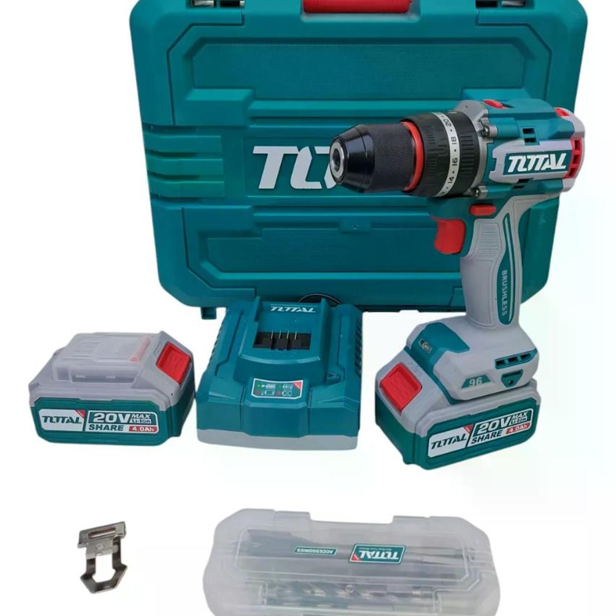 TOTAL TOOLS - TALADRO PERCUTOR TOTAL 13MM 96NM 20V 2B+C+ACC TIDLI20968-7