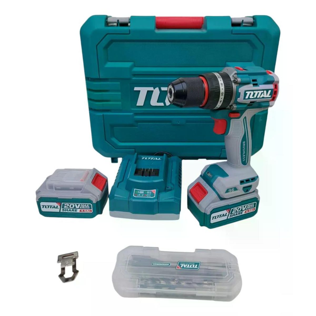 TOTAL TOOLS - TALADRO PERCUTOR TOTAL 13MM 96NM 20V 2B+C+ACC TIDLI20968-7