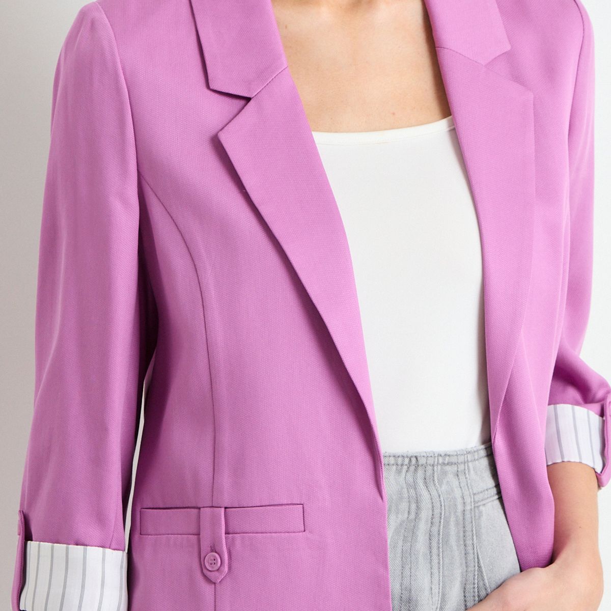 IO - Blazer Liso Mujer Fucsia Io