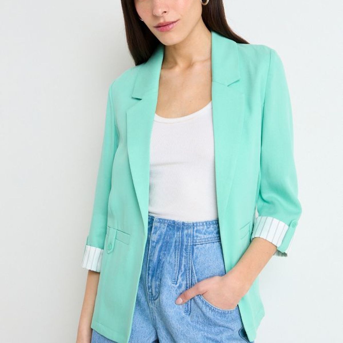 IO - Blazer Liso Mujer Verde Io