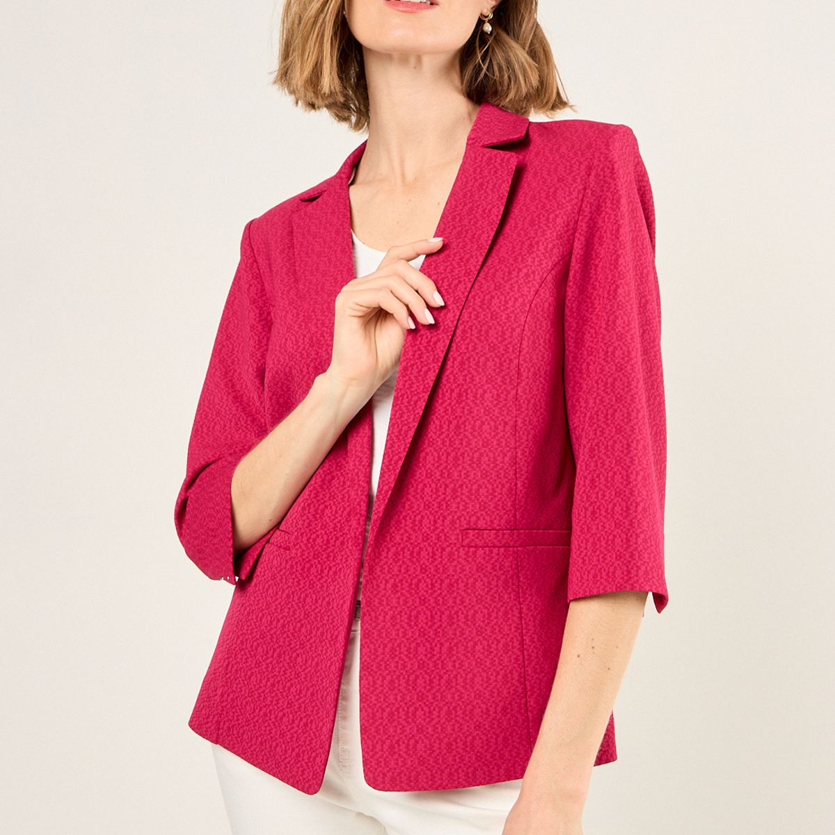 MA GRIFFE - Blazer Liso Mujer Fucsia Magriffe