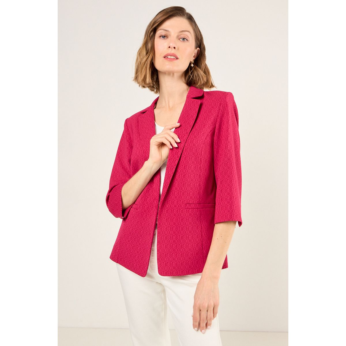MA GRIFFE - Blazer Liso Mujer Fucsia Magriffe