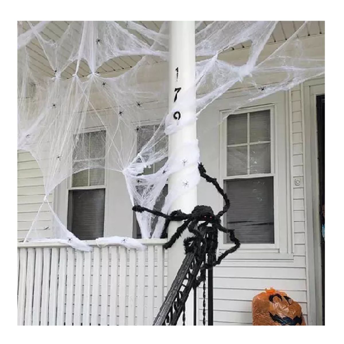 Telaraña artificial pack de 12 decoración de Halloween elástica, marca GENERICO - Foto 2