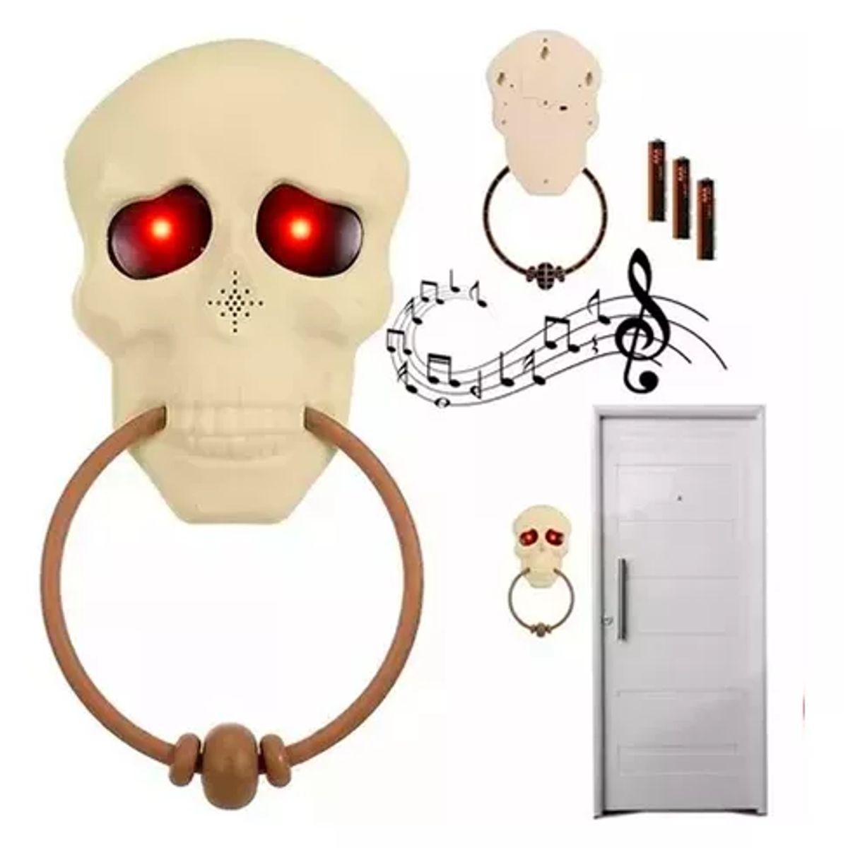 GENERICO - Timbre para puerta decoración de Halloween terror color blanco