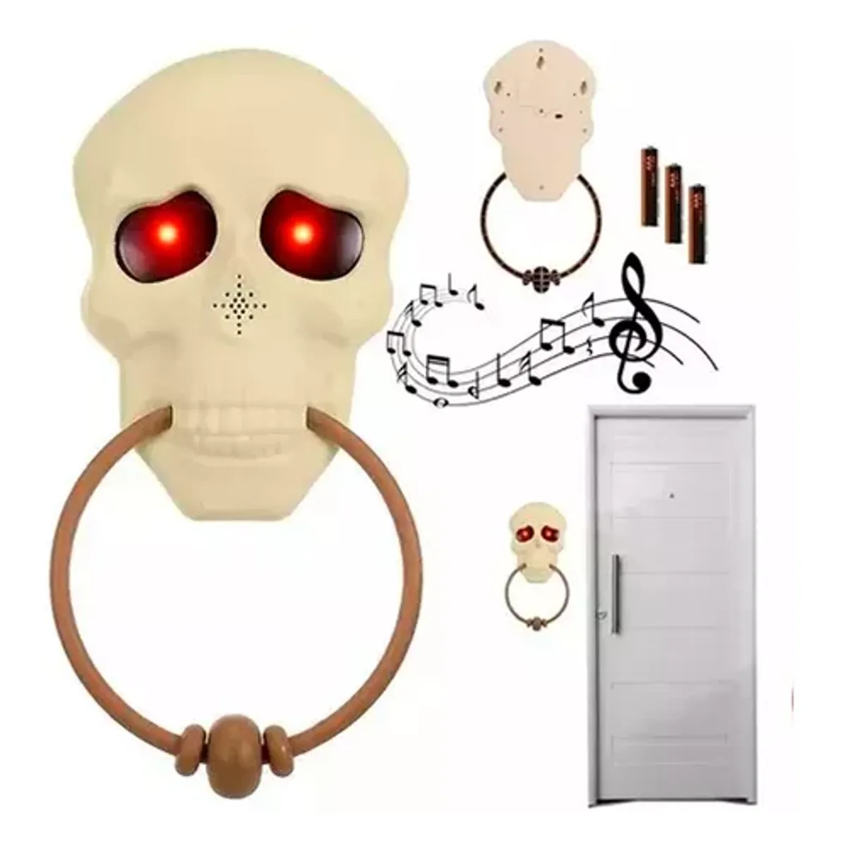 GENERICO - Timbre para puerta decoración de Halloween terror color blanco