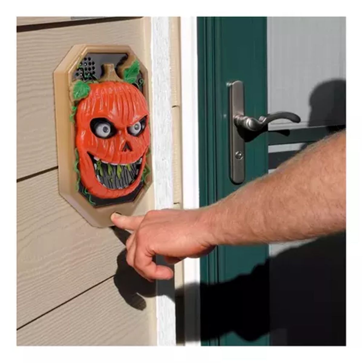 GENERICO - Timbre para puerta calavera y calabaza decoración de Halloween