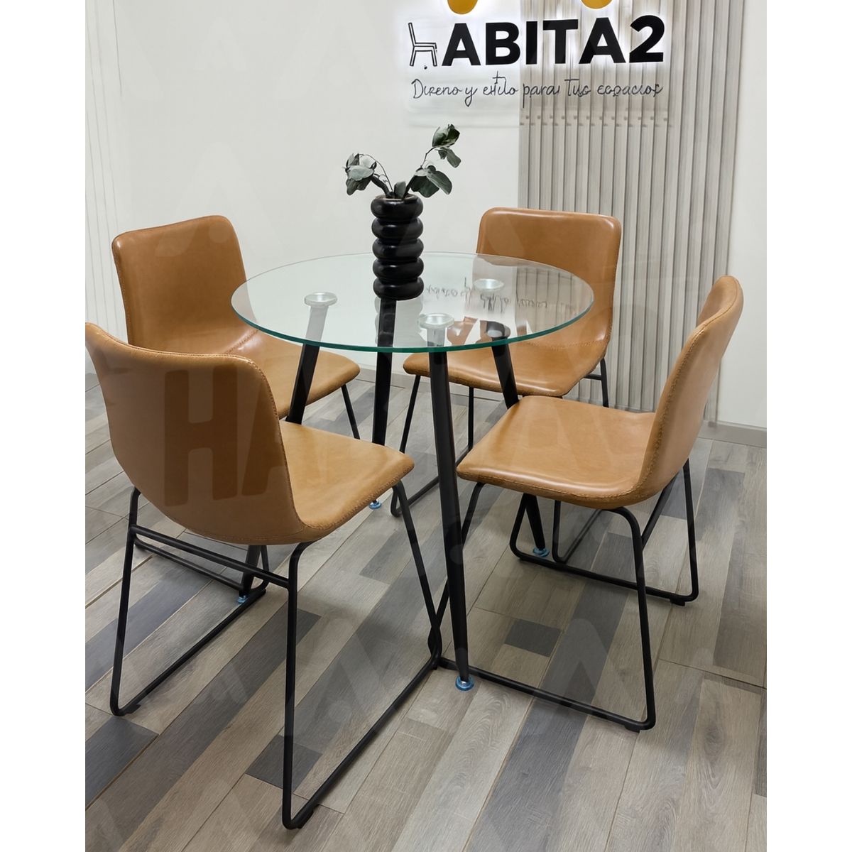 HABITA2 CHILE - Comedor Leah Minimalista 100cm -4 Puesto