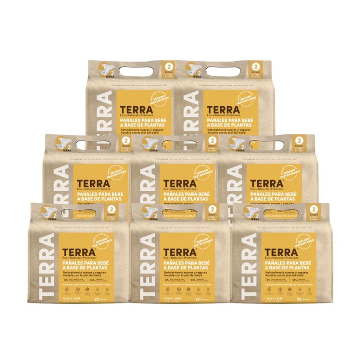 TERRA - Pañales Terra Biodegradables Caja Talla P 176 uns