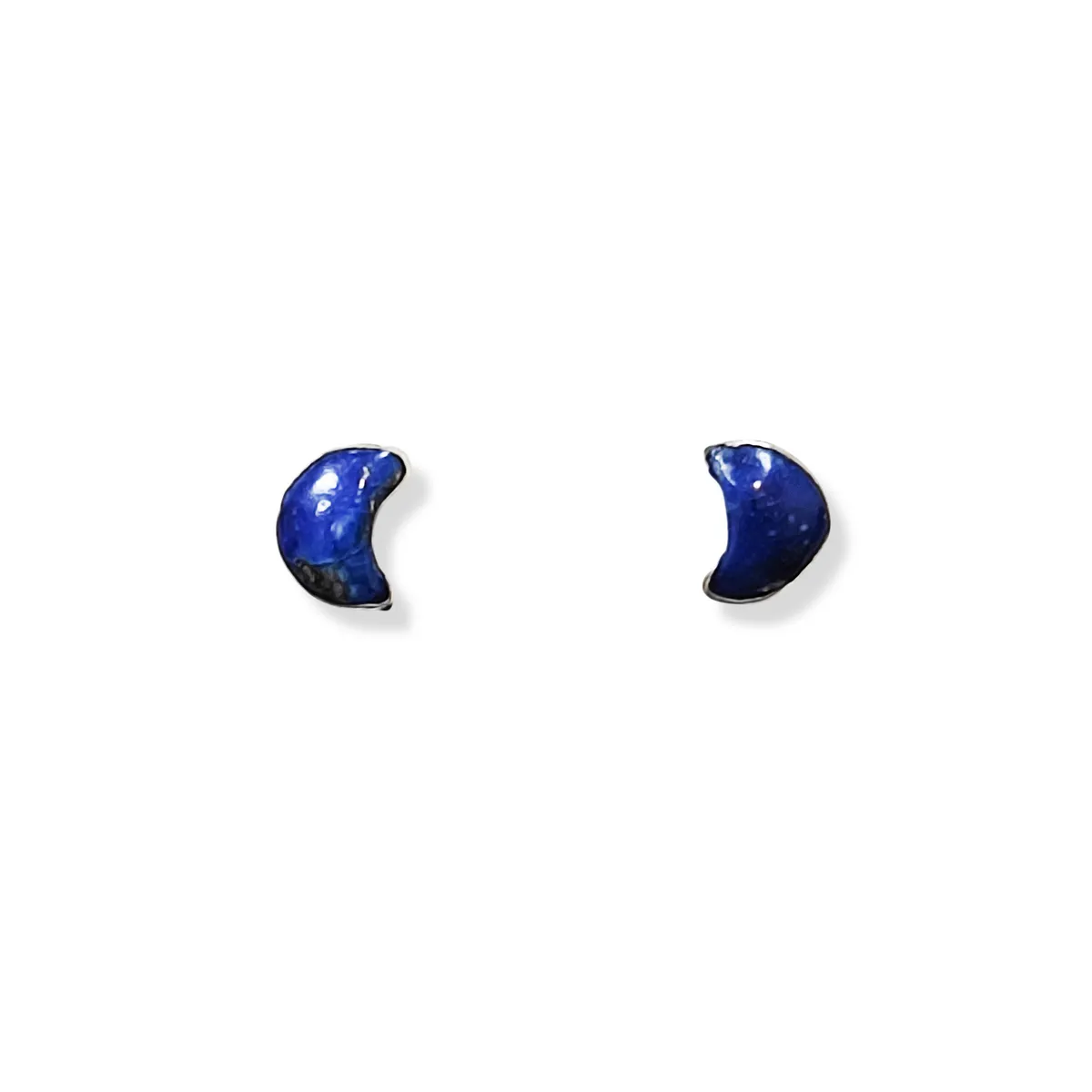 COGGIOLA - Aros Luna Mini Lapislázuli Plata Fina 925