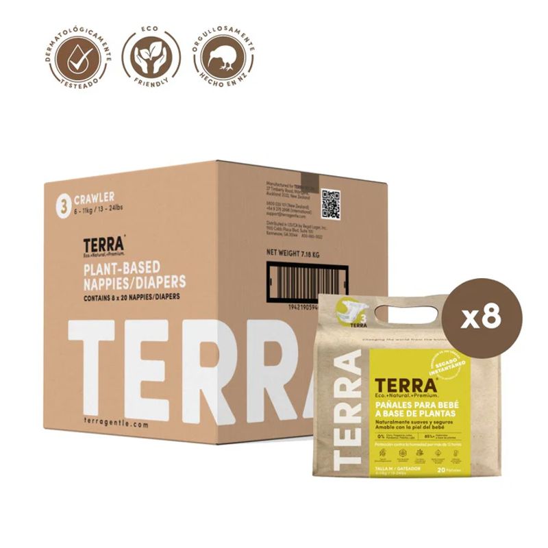TERRA - Pañales Terra Biodegradables Caja Talla M 160 uns