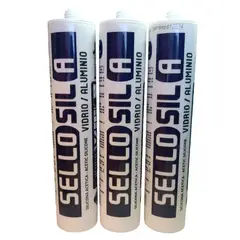 SELLOSIL - Pack x3 Silicona Acetica Tubo Baño Cocina Color Titanio Sin fungicida