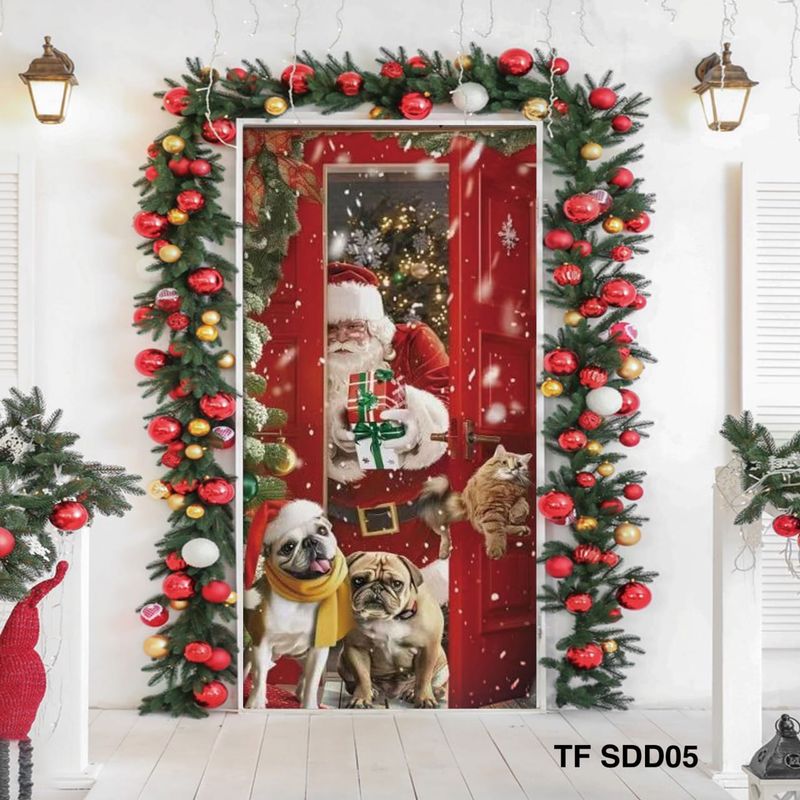ANGELES DEL HOGAR - FUNDA PARA PUERTA NAVIDEÑA DECORATIVAS 90X210CM