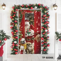 ANGELES DEL HOGAR - FUNDA PARA PUERTA NAVIDEÑA DECORATIVAS 90X210CM