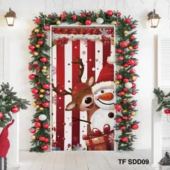 ANGELES DEL HOGAR - FUNDA PARA PUERTA NAVIDEÑA DECORATIVAS 90X210CM