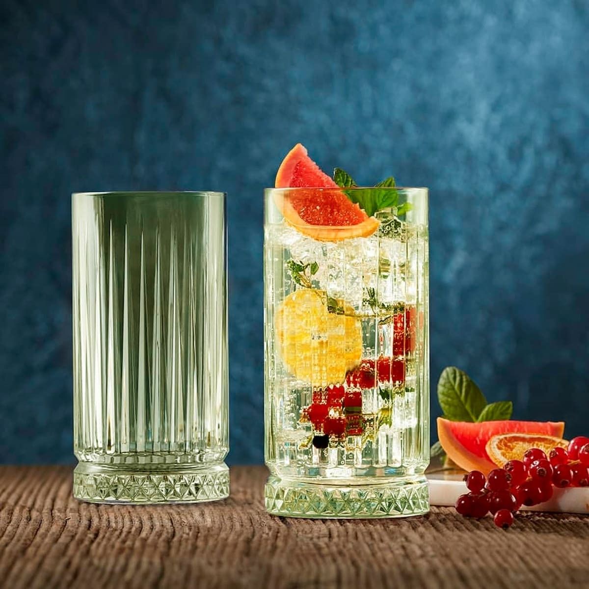 PASABAHCE - Set De 4 Vasos Refresco Alto 435 Cc Verde Linea Elysia