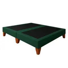 GENERICO - BASE DE 2 PLAZAS VERDE OSCURO LINO