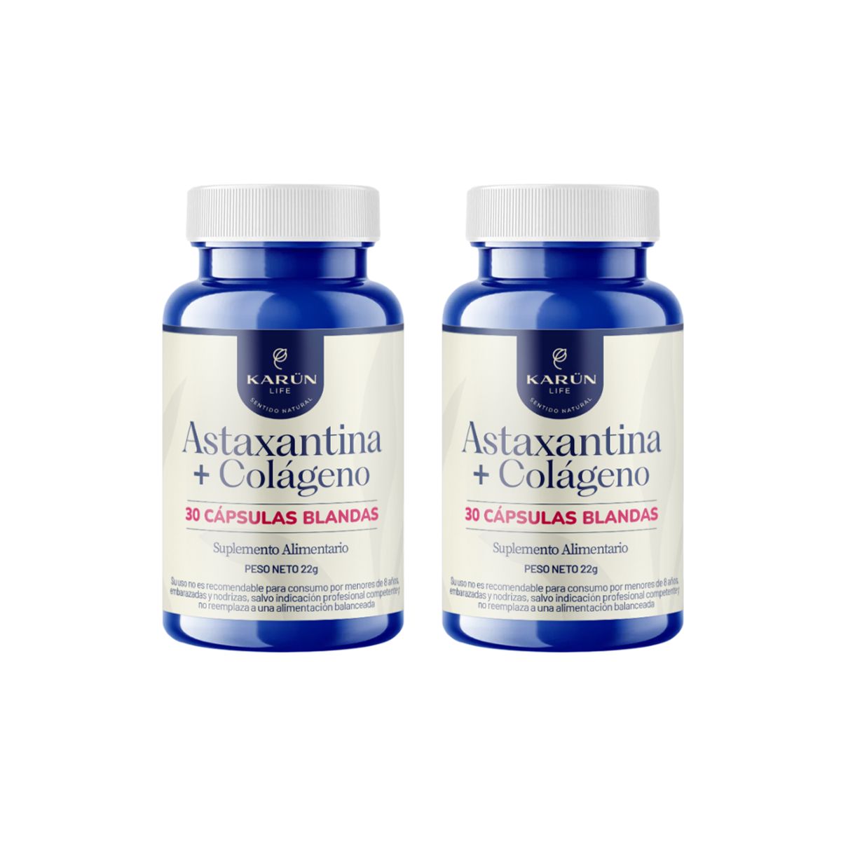 KARUNLIFE - Pack X2 Astaxantina con Colágeno 60 Capsulas Karun Life