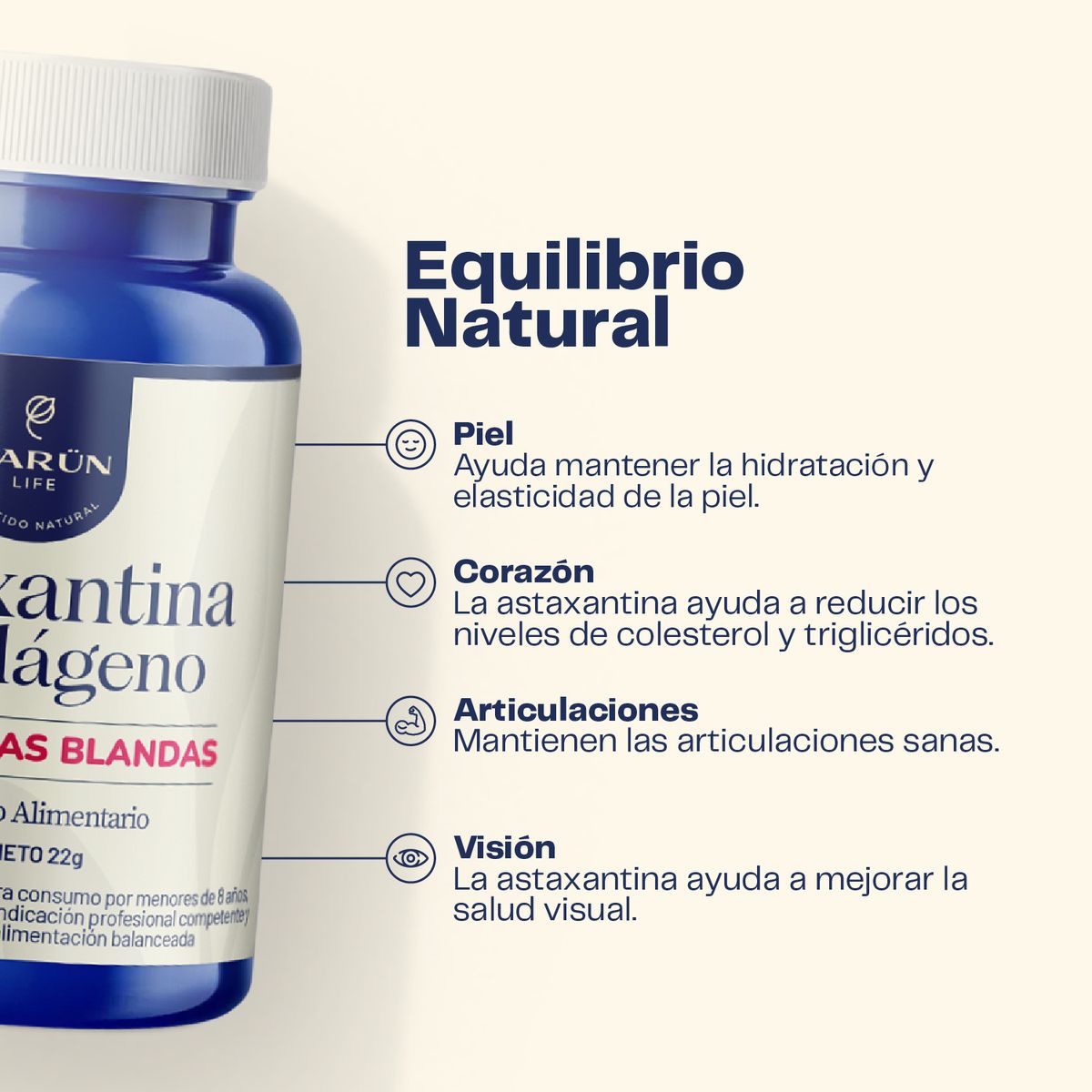 KARUNLIFE - Astaxantina con Colágeno 30 Cápsulas Karun Life