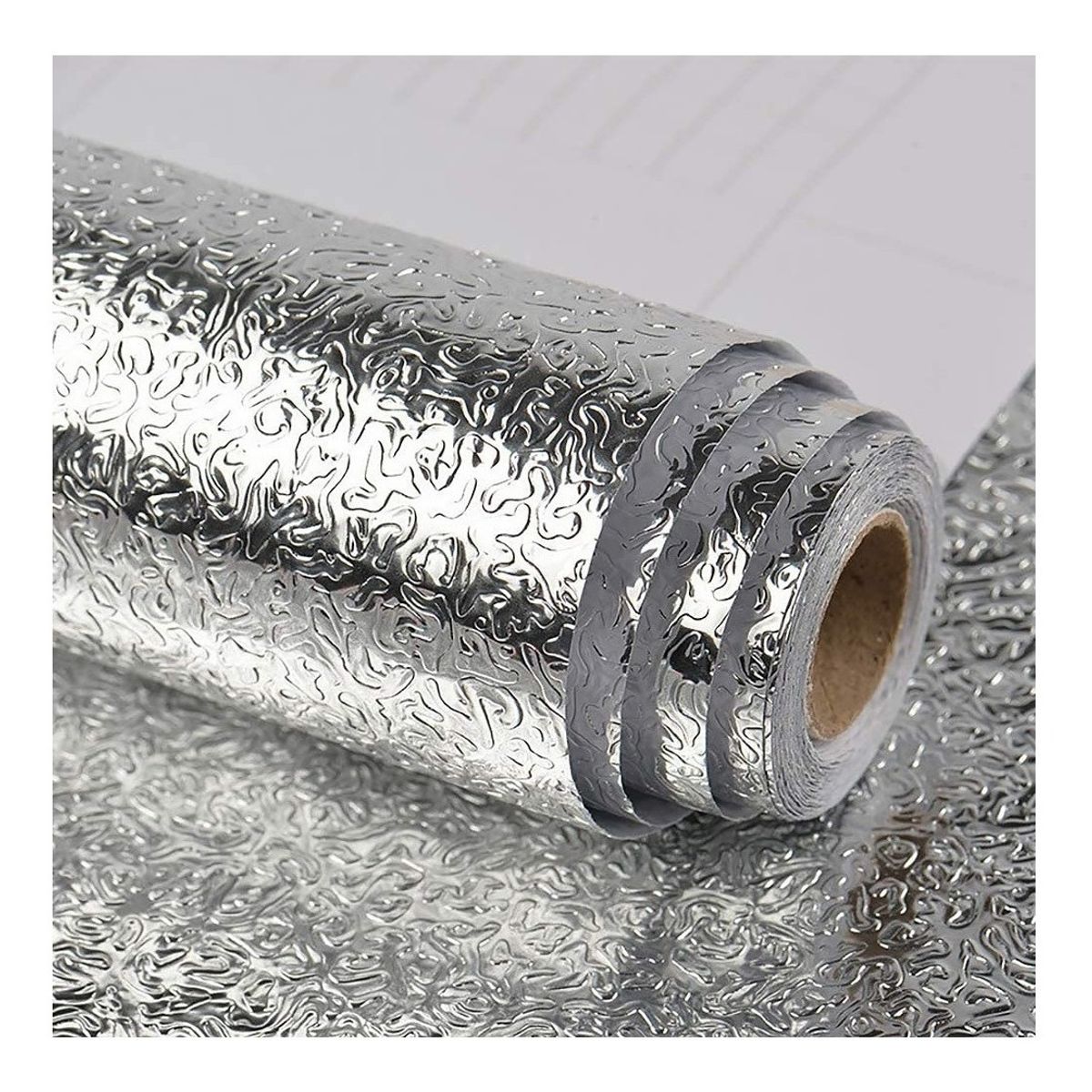 GENERICO - Papel Antigrasa Para Cocina 3 Metros Papel Pegatina Aluminio