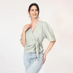 NATALIA SEGUEL - Blusa Jose Verde Nilo Lino