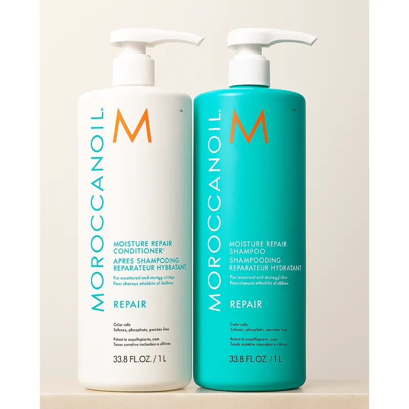 MOROCCANOIL - Set de Shampoo y Acondicionador Reparador de Hidratación 1000 ml