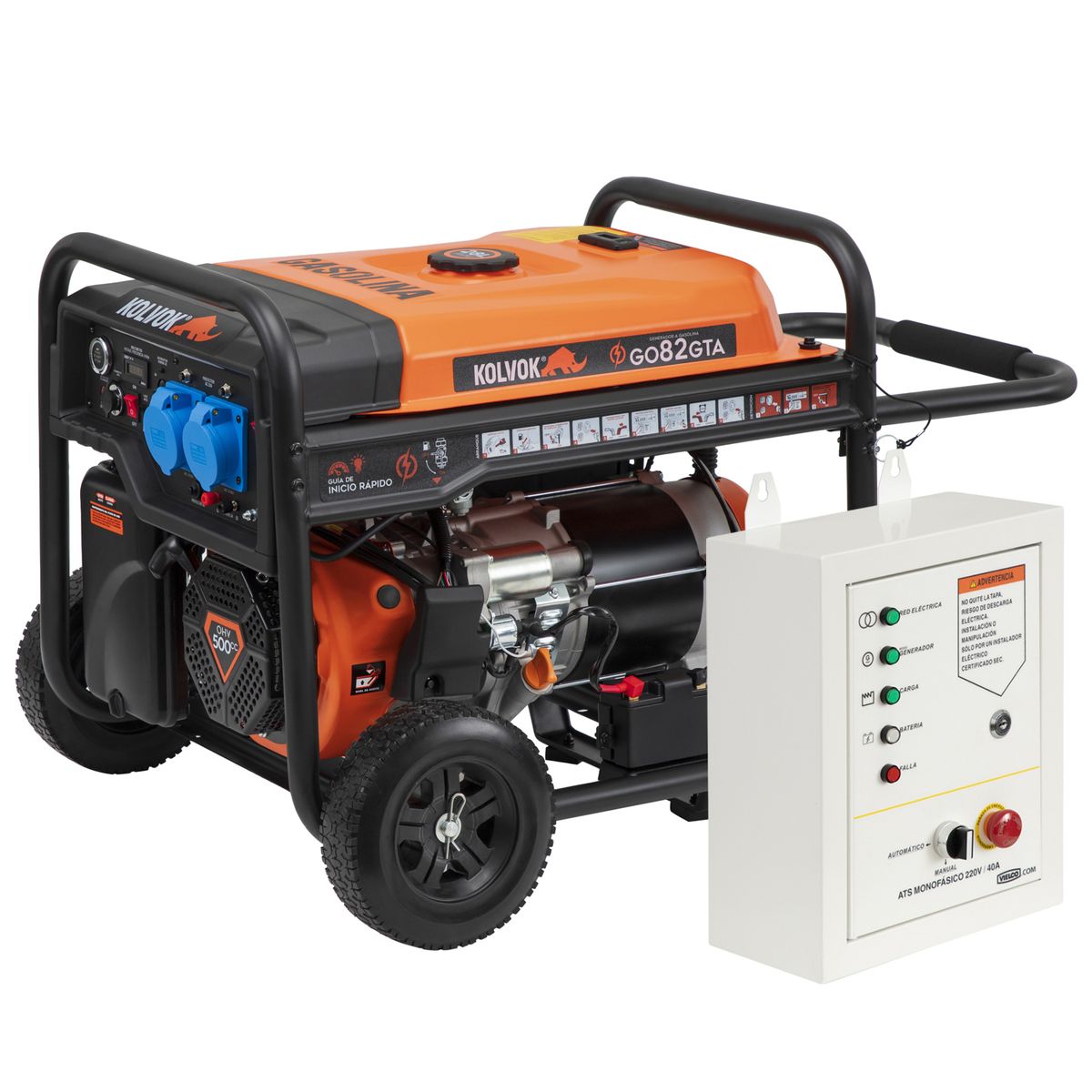 KOLVOK - Kit Generador eléctrico a gasolina 8500 W + ATS