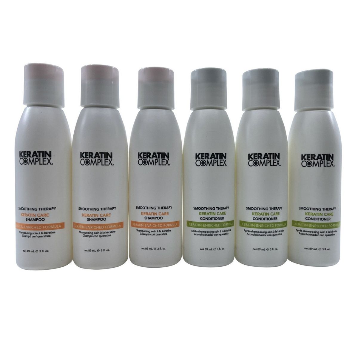 KERATIN COMPLEX - Keratin Complex Shampoo y Acondicionador Keratin Care 90 ml Set de 3