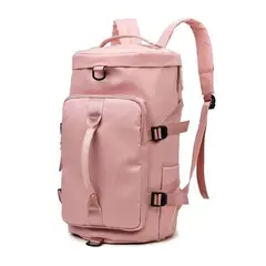GENERICO - Bolso viaje impermeable mochila multiusos hombro gimnasio color rosado