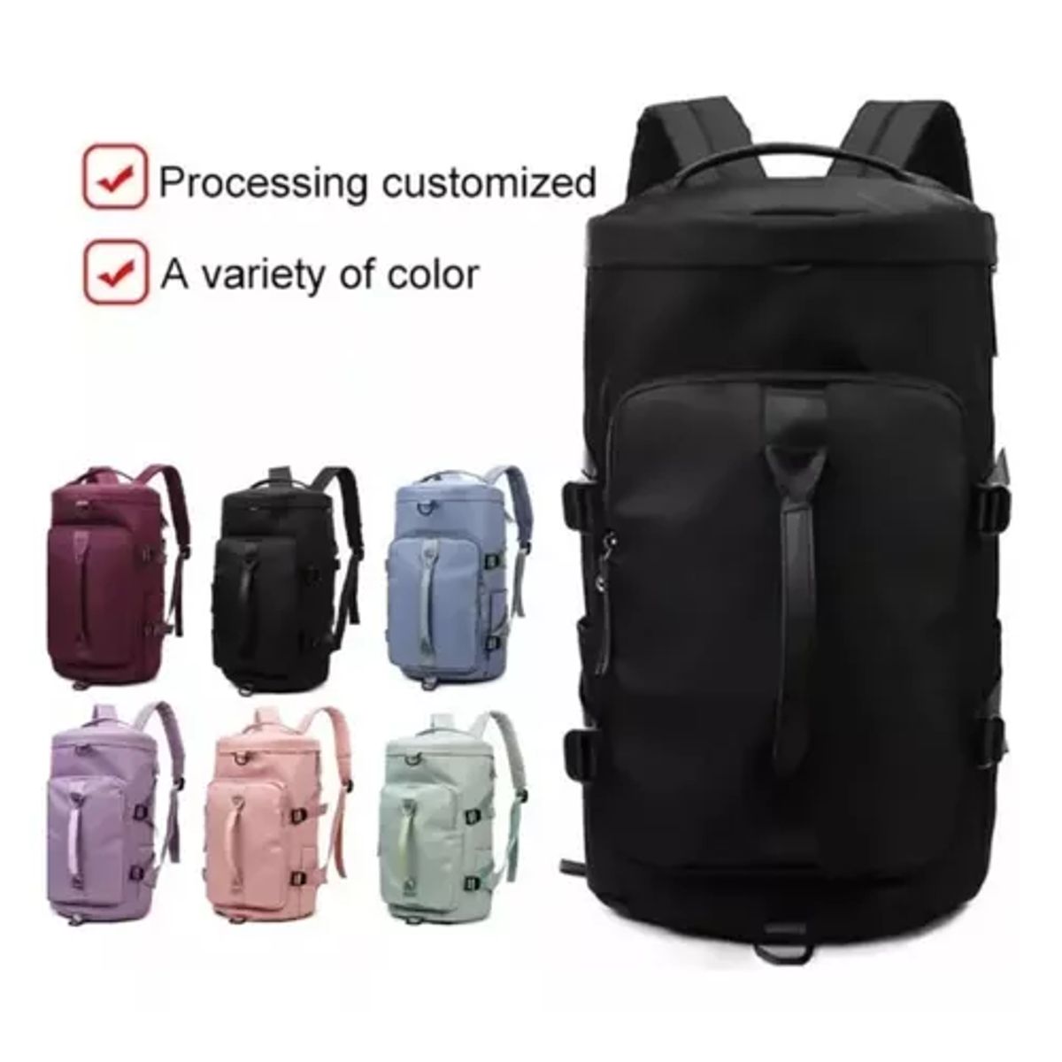 GENERICO - Bolso viaje impermeable mochila multiusos hombro gimnasio color rosado