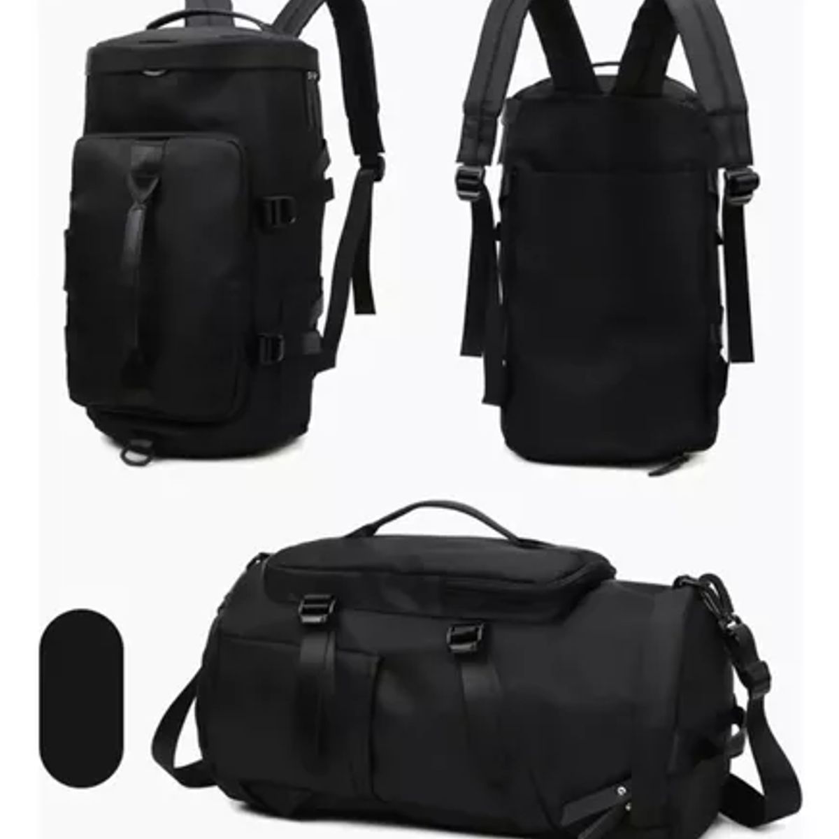 GENERICO - Bolso de viaje impermeable mochila hombro gimnasio color negro