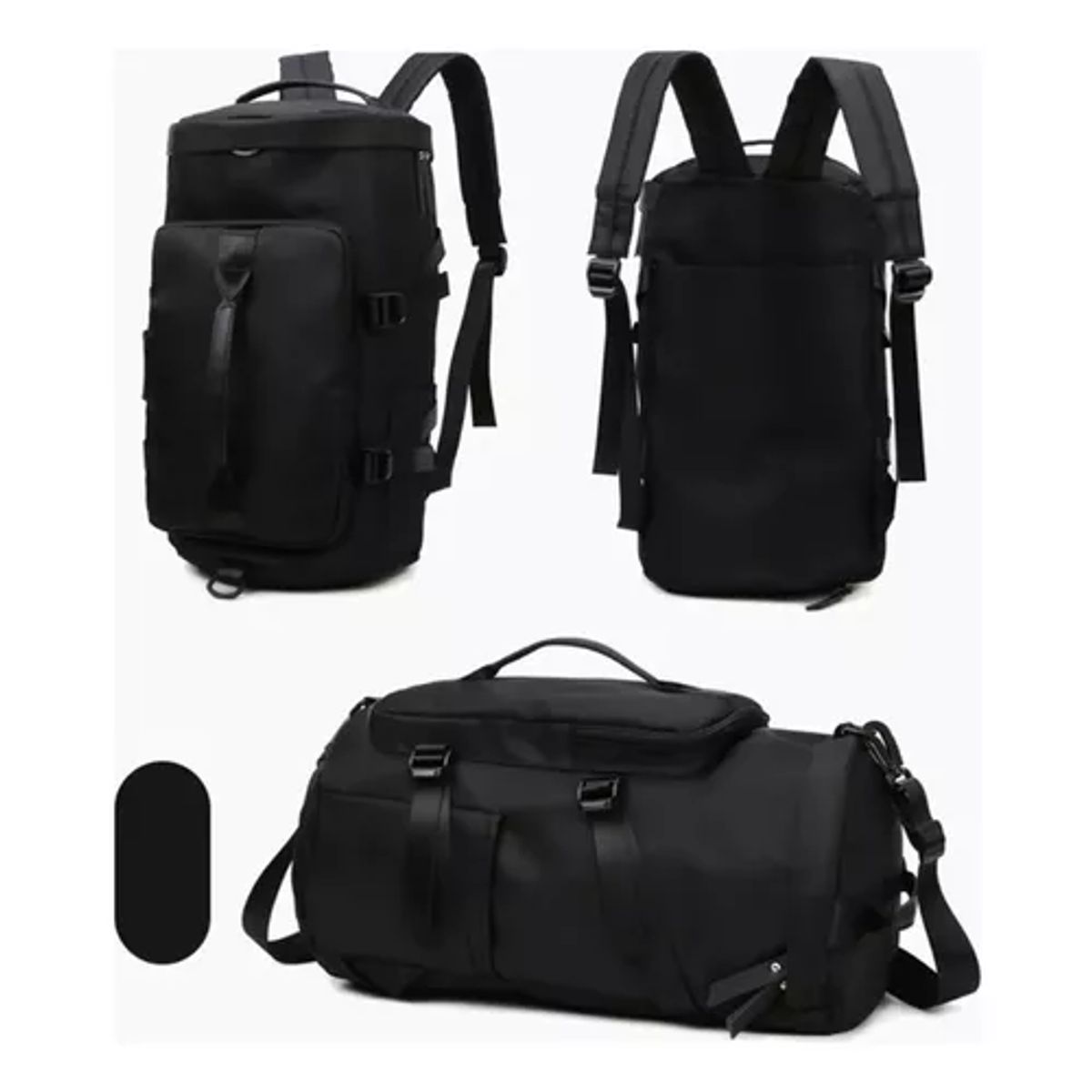 GENERICO - Bolso de viaje impermeable mochila hombro gimnasio color negro