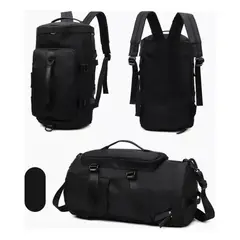 GENERICO - Bolso de viaje impermeable mochila hombro gimnasio color negro