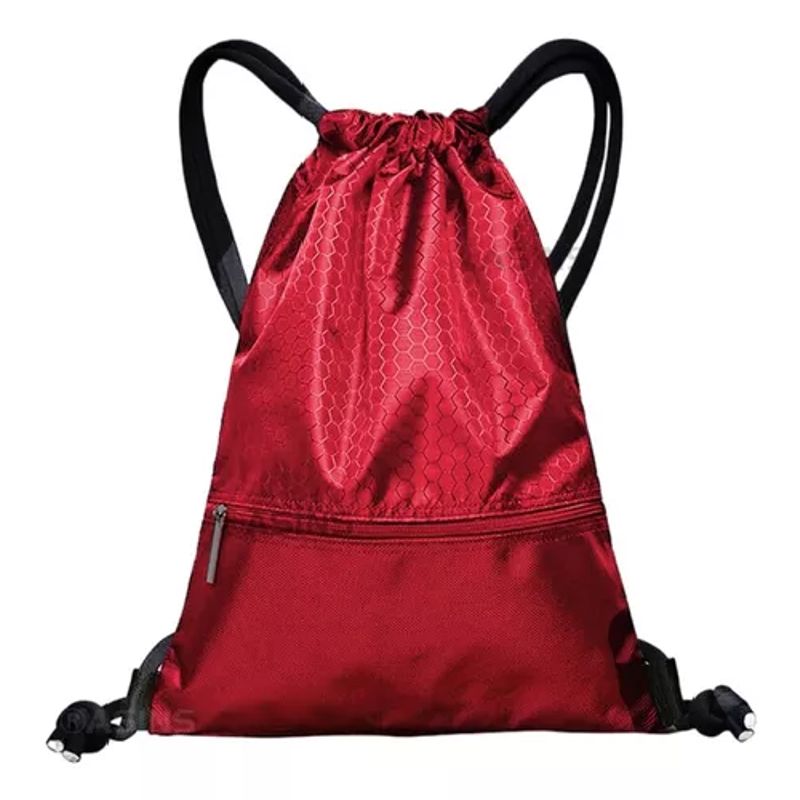 GENERICO - Bolso tipo morral deportivo a prueba de agua con cierre rojo