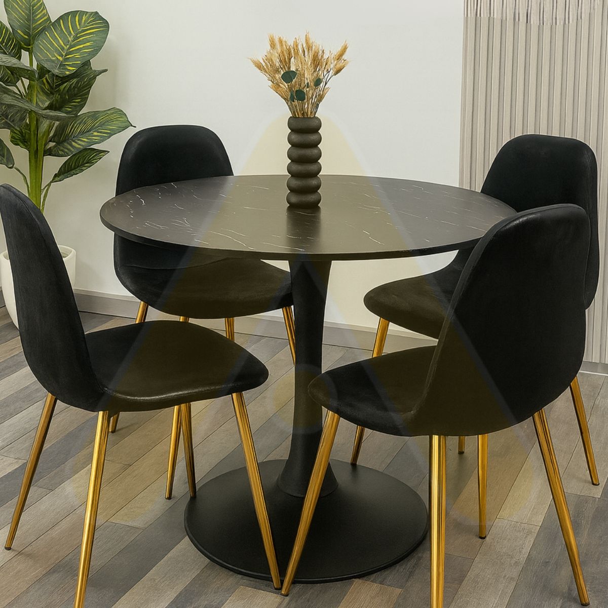 HABITA2 CHILE - Comedor Murcia Simil Marmol 100cm - 4 puestos