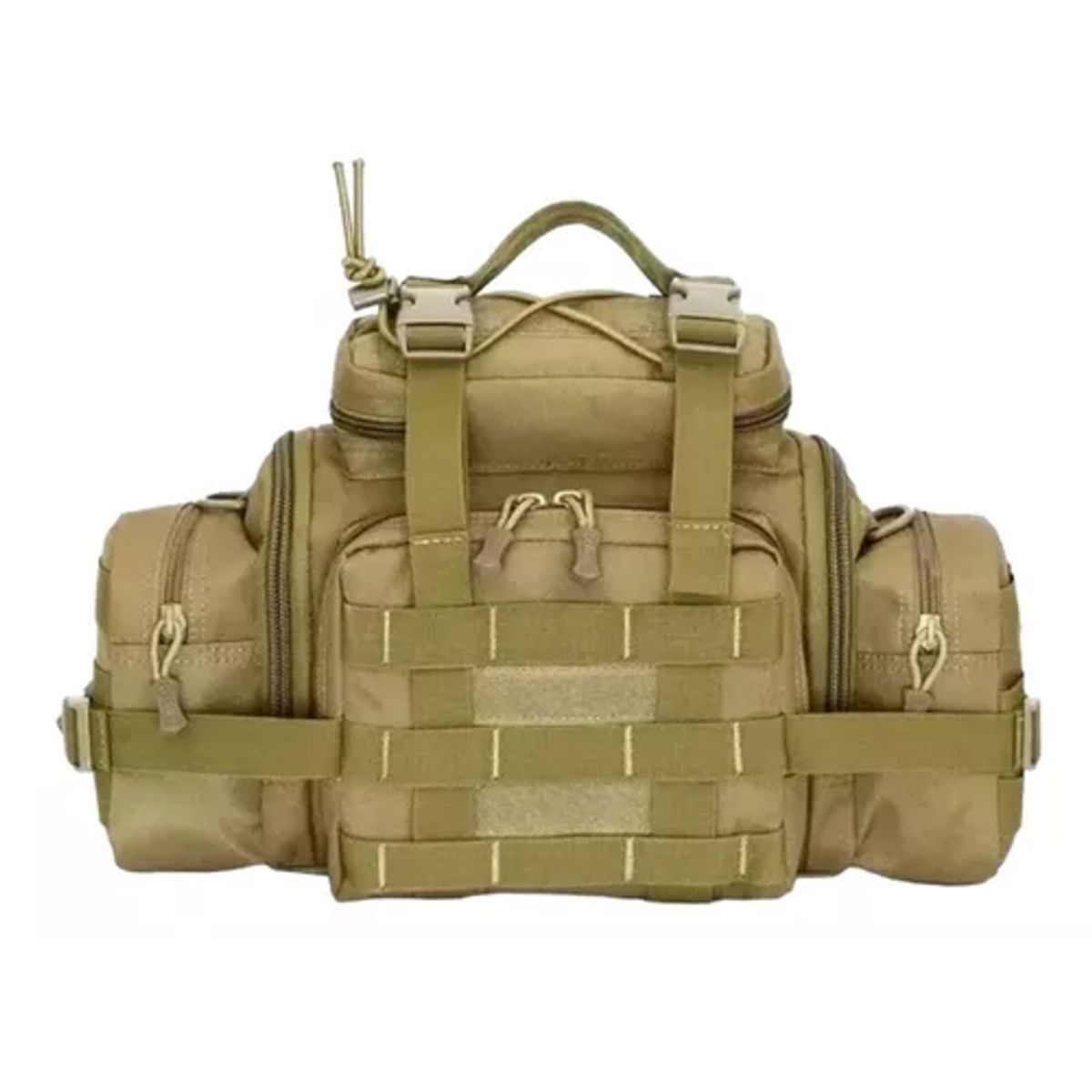 GENERICO - Bolso banano gigante tipo botiquín táctico militar café