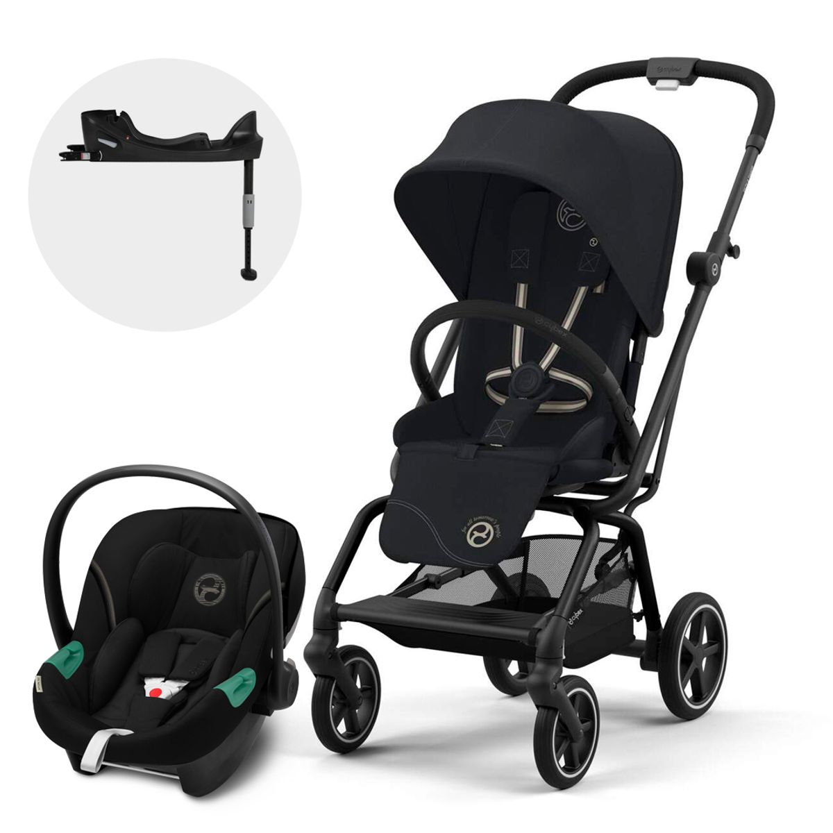 CYBEX - Coche Travel System Eezy Twist+ BLK MGB + Aton S2 + Base