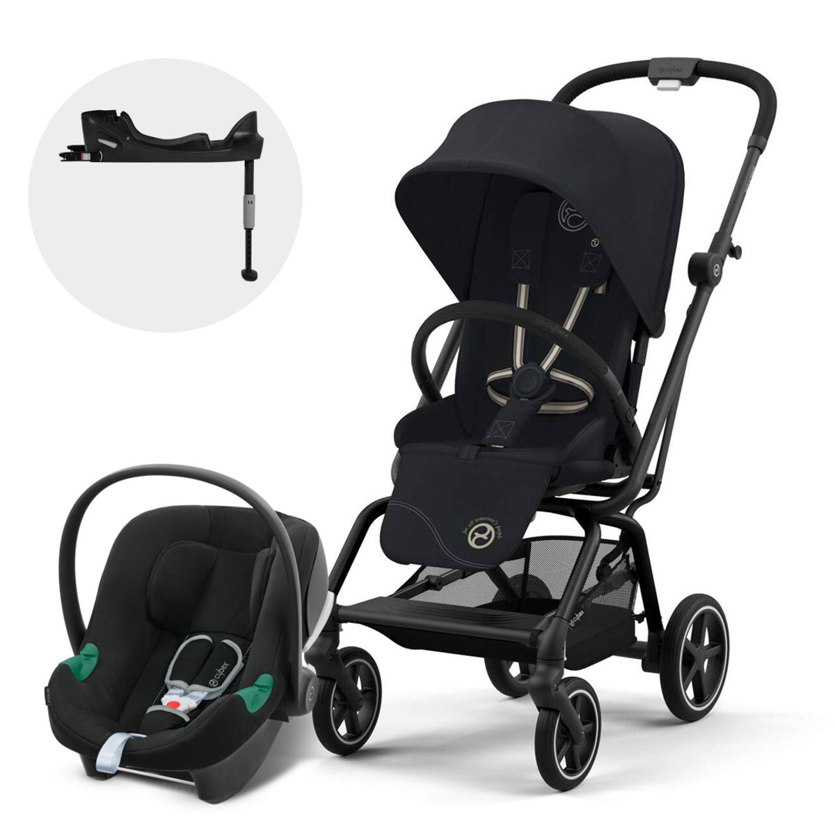 CYBEX - Coche Travel System  Eezy S Twist+ BLK MGB + Aton B2 + Base