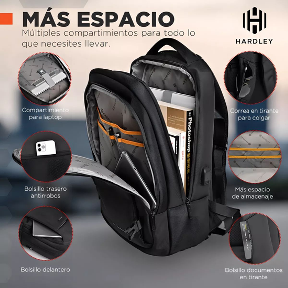 GENERICO - Bolso Morral Portátil Hardley Scotland 1 20L Negro