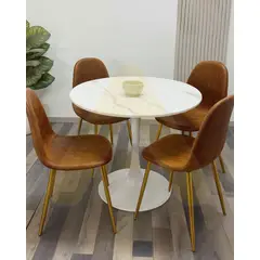 HABITA2 CHILE - Comedor Murcia Simil Marmol 100cm - 4 puestos